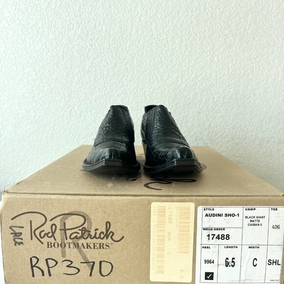 Rod Patrick Womens Pull on Shoes 6.5 C Black Caiman Exotic Western Boots Loafers - Picture 11 of 12